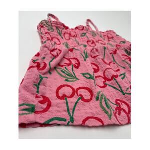 Old Navy Girls Cherry Print Smocked Tank Top Pink Size M 8 Summer